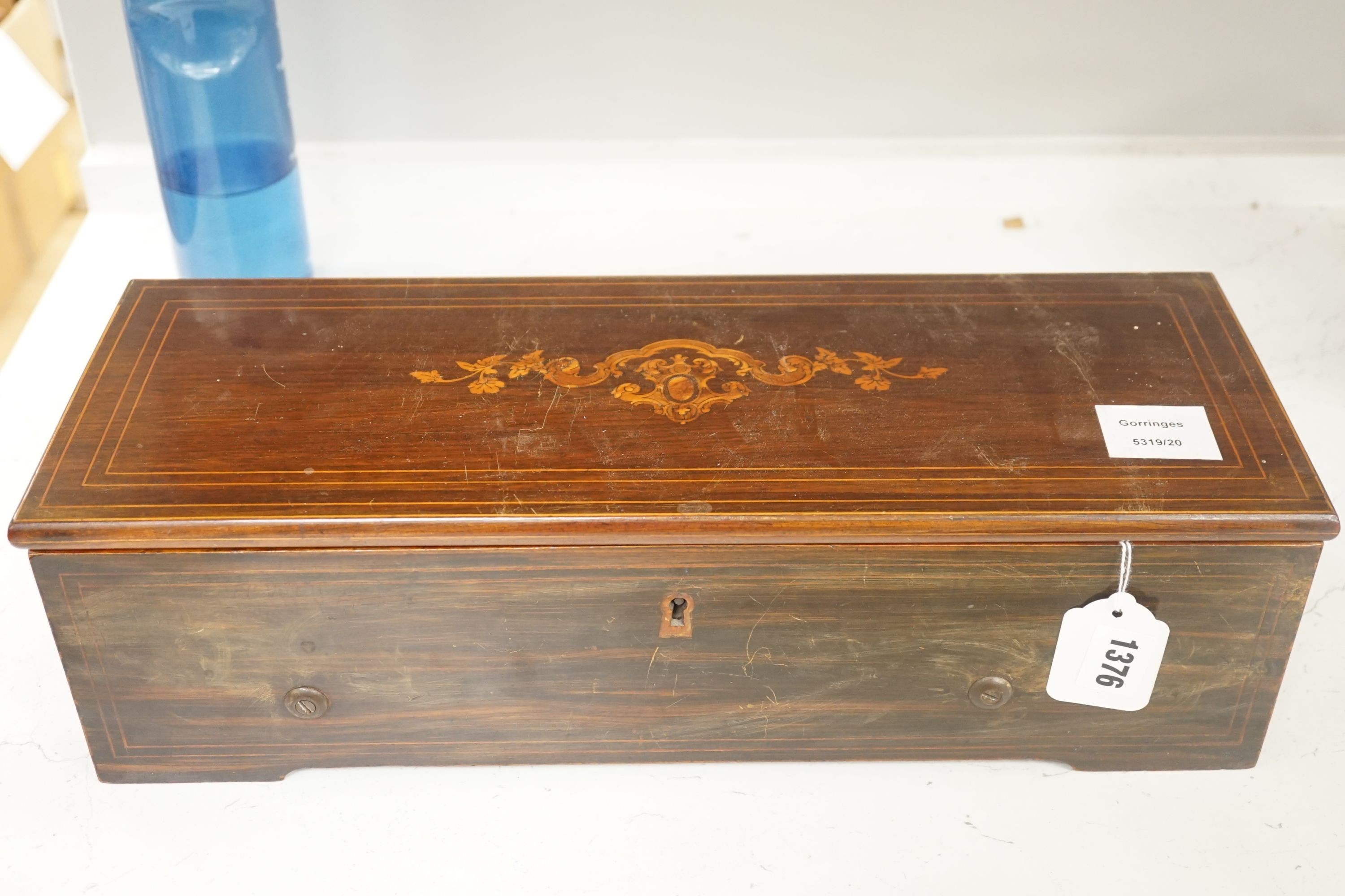 A 19th century Swiss Nicole Freres musical box, for restoration